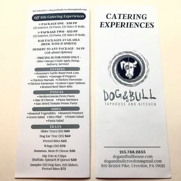Dog & Bull Menus printed by Expressway Printing