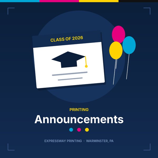 Illustration of announcements by Expressway Printing