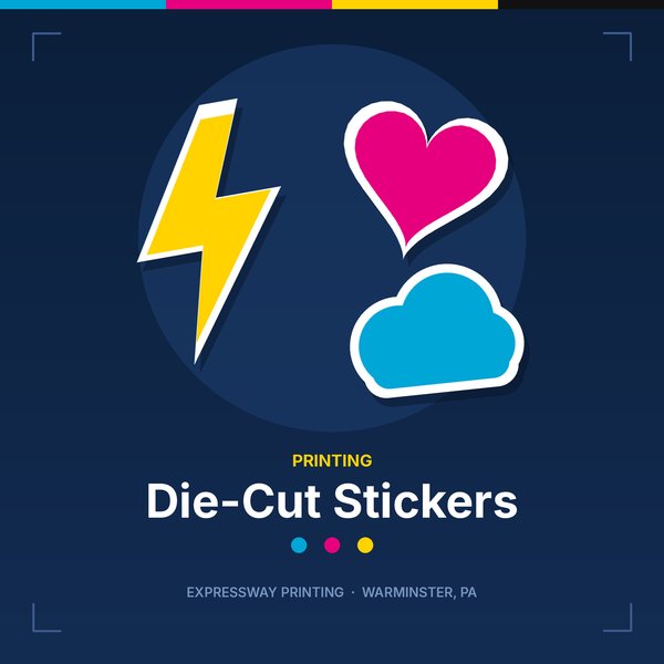 Illustration of die-cut stickers by Expressway Printing