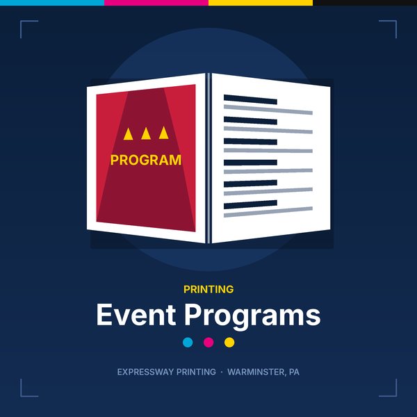 Illustration of event programs by Expressway Printing
