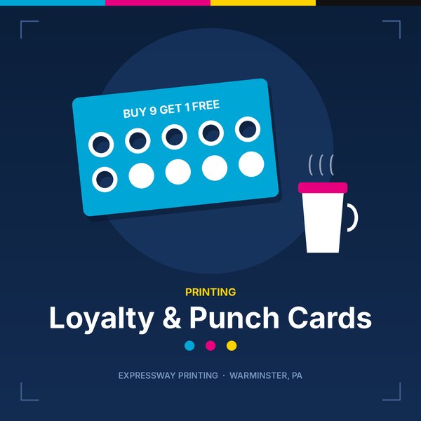 Illustration of loyalty & punch cards by Expressway Printing