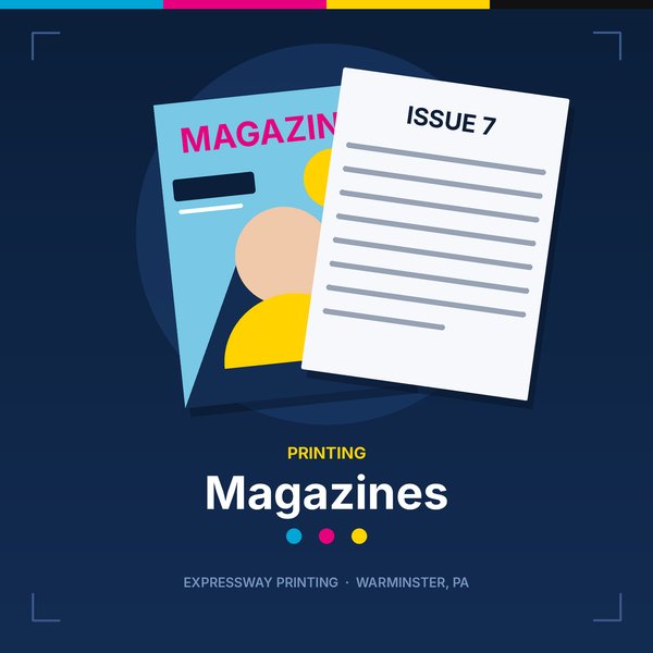 Illustration of magazines by Expressway Printing