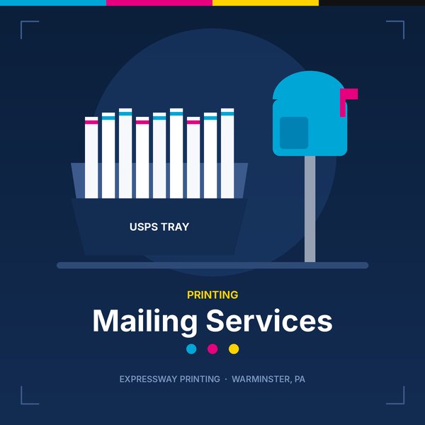 Illustration of mailing services by Expressway Printing
