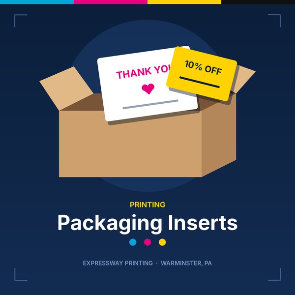 Illustration of packaging inserts by Expressway Printing