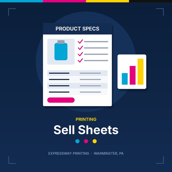 Illustration of sell sheets by Expressway Printing