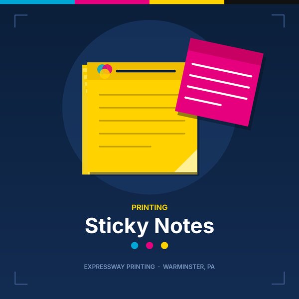 Illustration of sticky notes by Expressway Printing