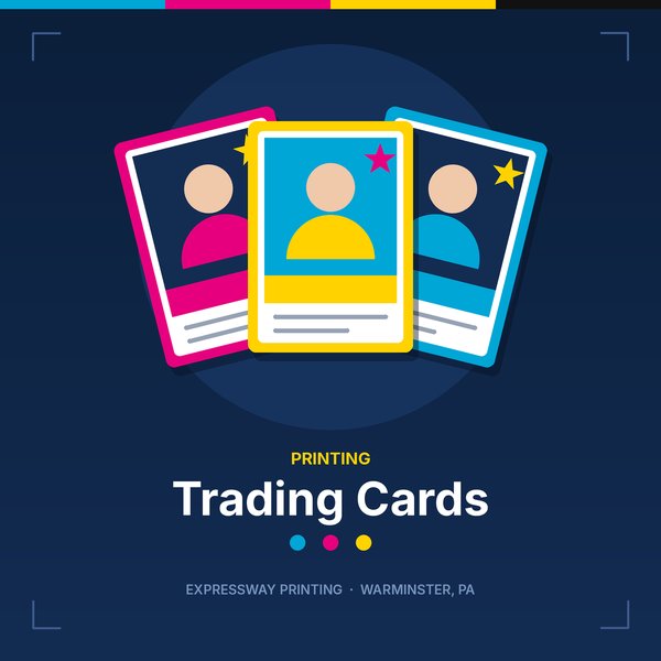 Illustration of trading cards by Expressway Printing